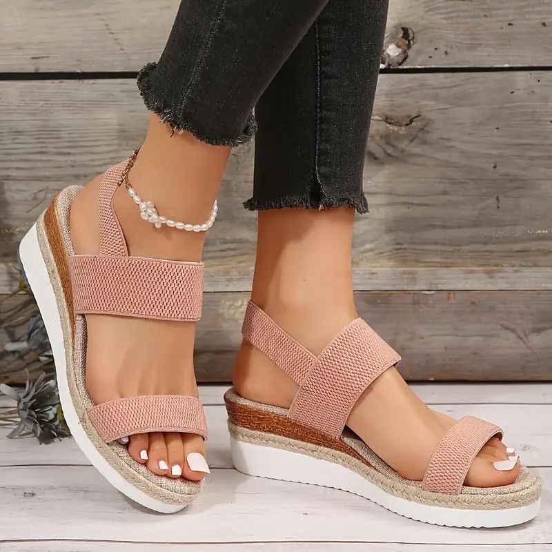 Comfortable Women's Flat Sandals with Elastic Ankle Straps
