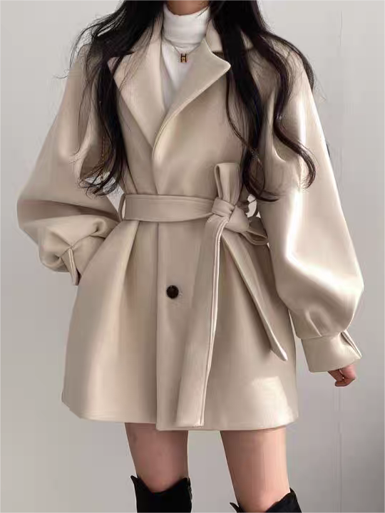 Elegant Ruffle Waistcoat Winter Coat