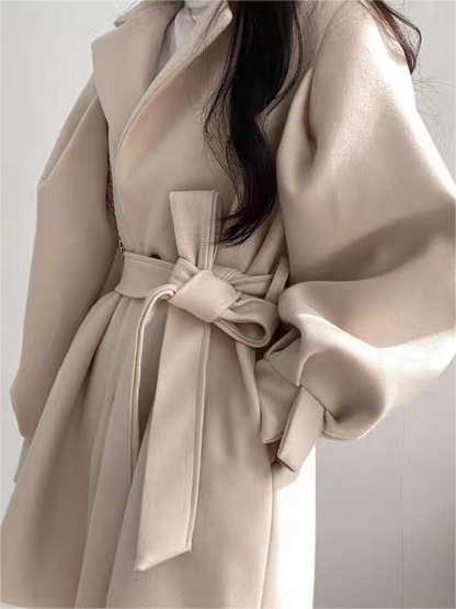 Elegant Ruffle Waistcoat Winter Coat