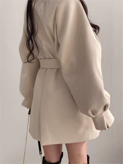Elegant Ruffle Waistcoat Winter Coat