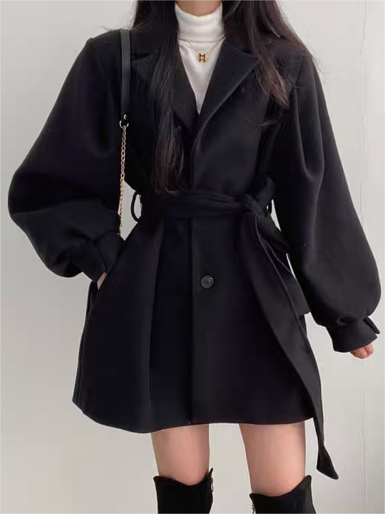 Elegant Ruffle Waistcoat Winter Coat