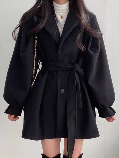 Elegant Ruffle Waistcoat Winter Coat