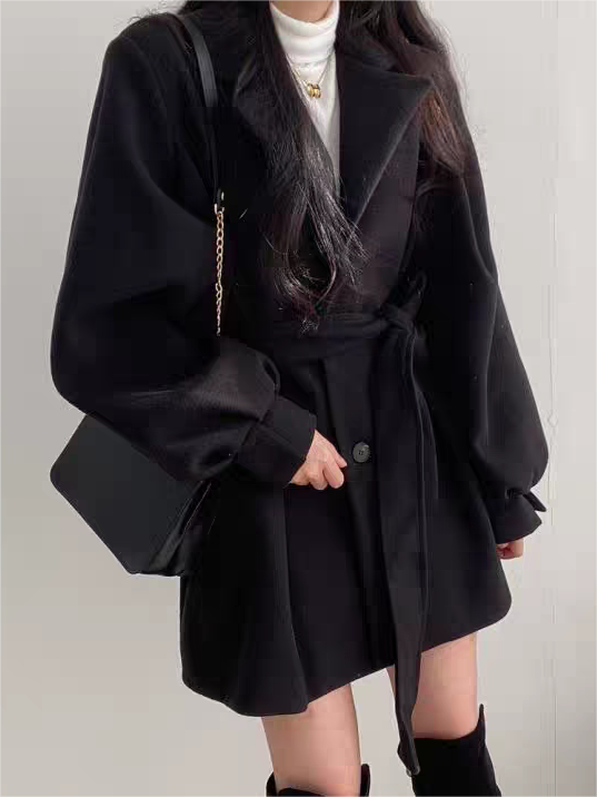 Elegant Ruffle Waistcoat Winter Coat
