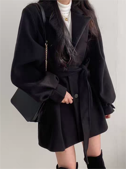 Elegant Ruffle Waistcoat Winter Coat