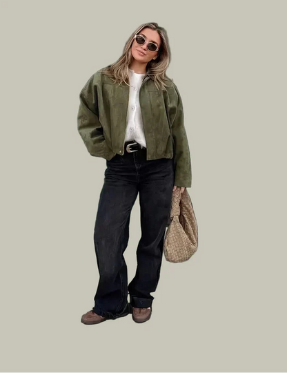 Ladies Large Fake Suede Coat for Fashion Look