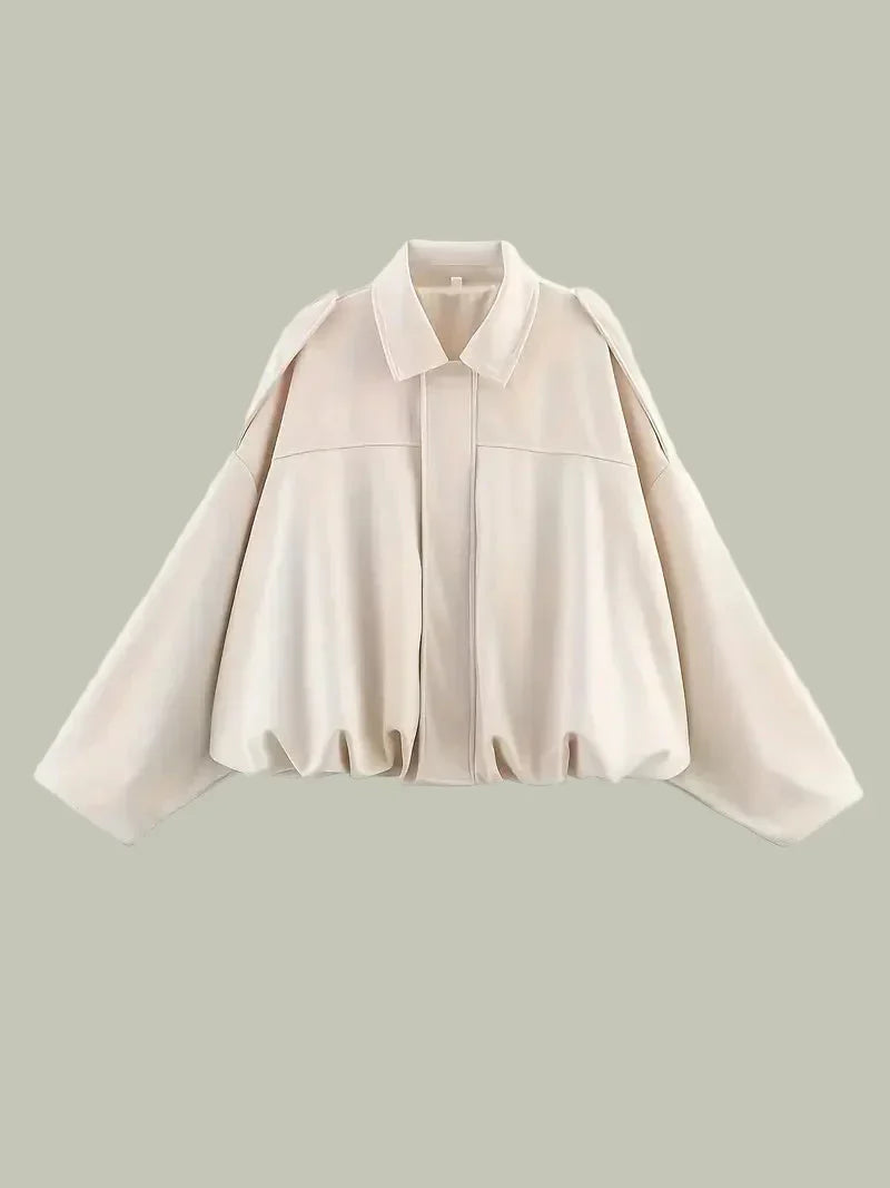 Ladies Large Fake Suede Coat for Fashion Look