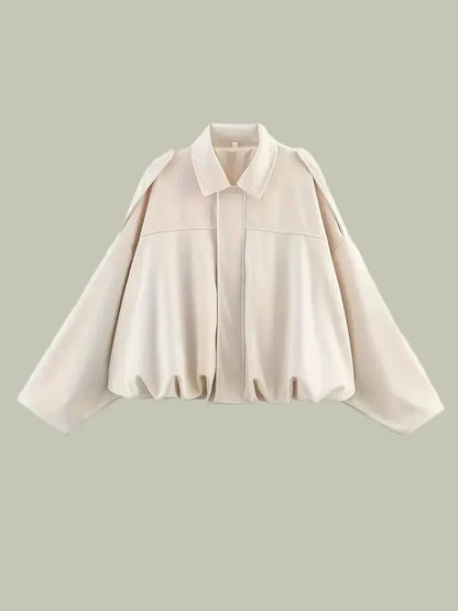 Ladies Large Fake Suede Coat for Fashion Look