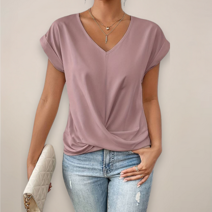 Fashionable Ladies V-Neck Summer Tee