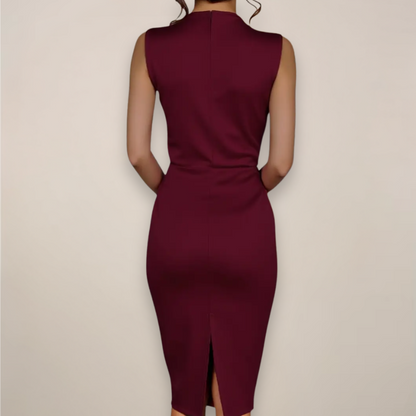 Elegant V Neck Office Dress for Women