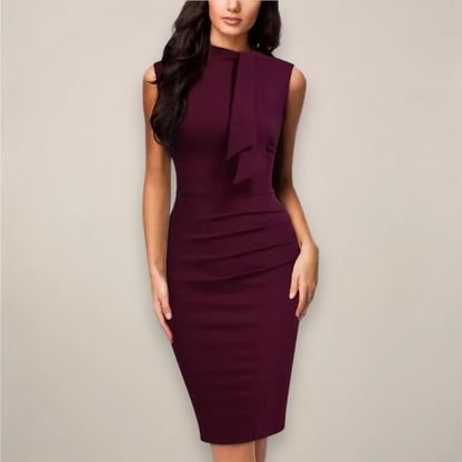 Elegant V Neck Office Dress for Women - Nocini