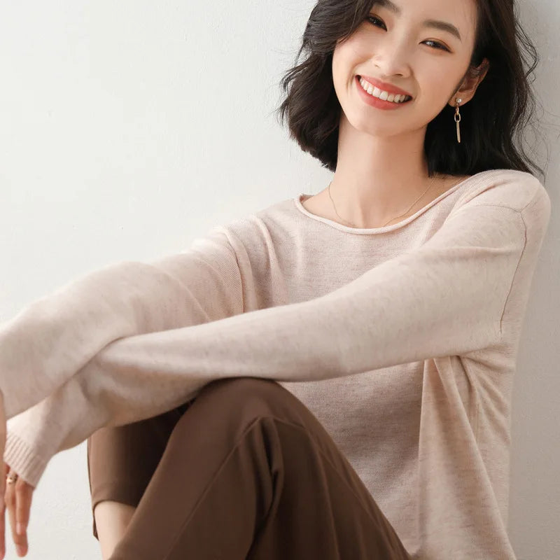 Classic Ladies Cozy Crew Neck Sweater