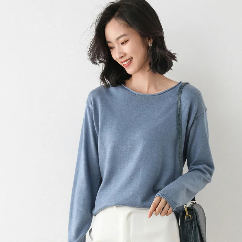 Classic Ladies Cozy Crew Neck Sweater