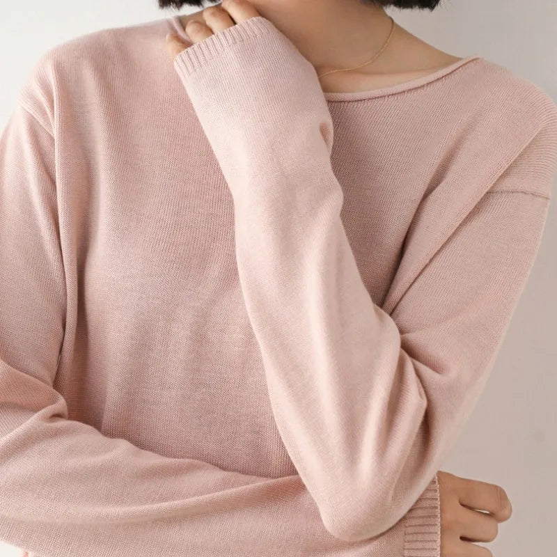 Classic Ladies Cozy Crew Neck Sweater - Nocini