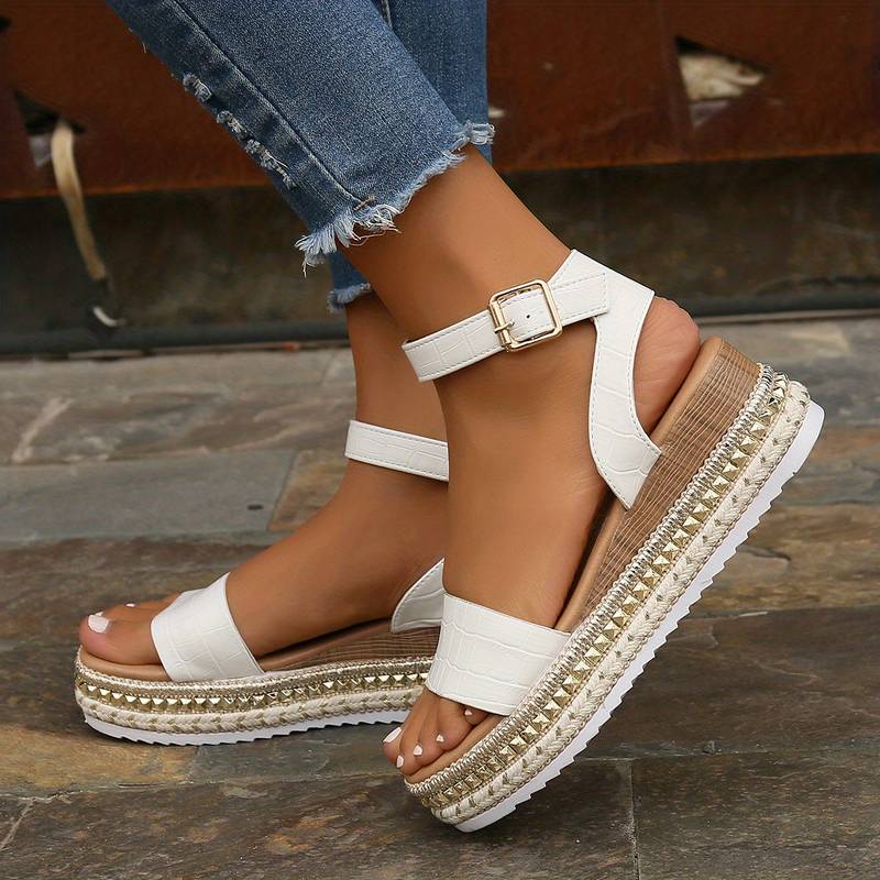 Chic Ladies High Heel Summer Sandals with Buckle Strap