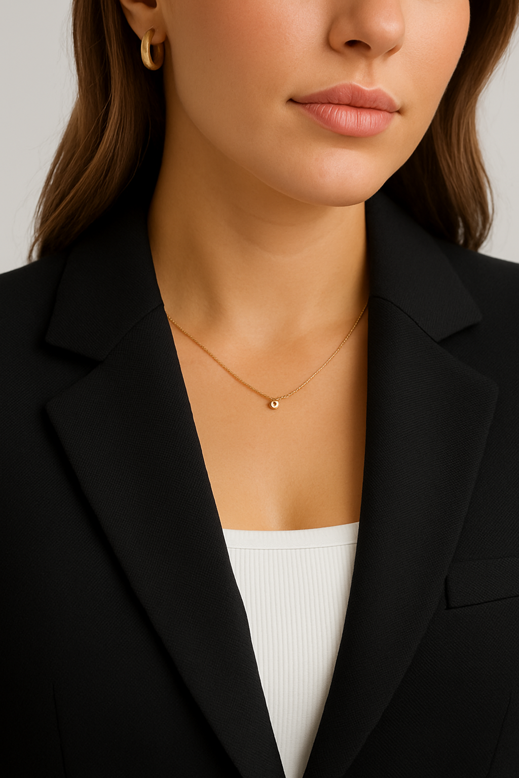 Elegant Women's Black Jacket - Slim Fit Office Wear
