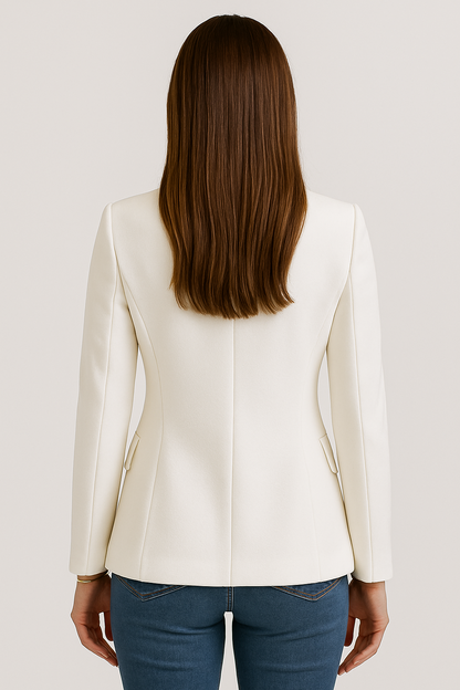 Elegant White Jacket for Women - Classic Tailored Fit