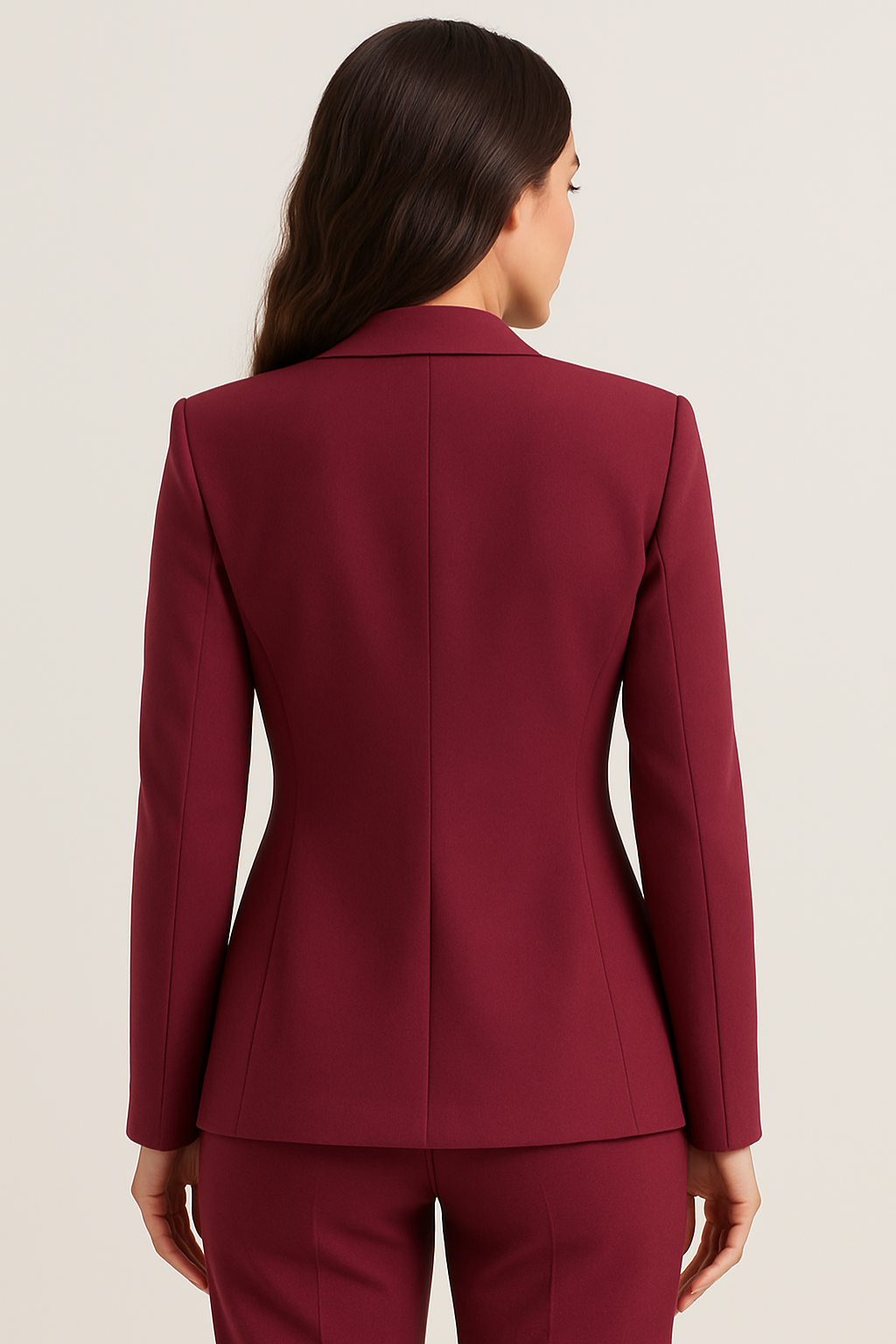 Elegant Burgundy Women's Blazer – Classic Fit Jacket
