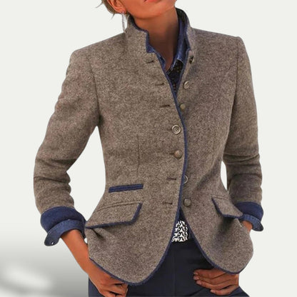 Classic Fit Short Jacket for Women with Stand Up Collar - Nocini