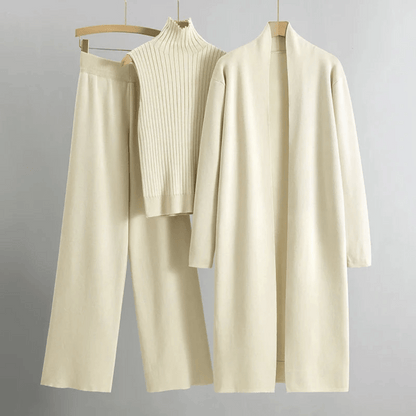 Comfortable Ribbed Knit Sweat Suit