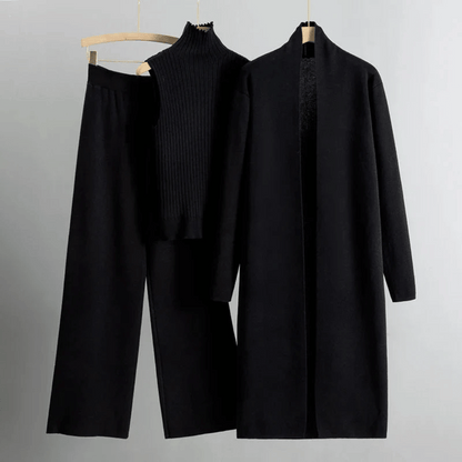 Comfortable Ribbed Knit Sweat Suit