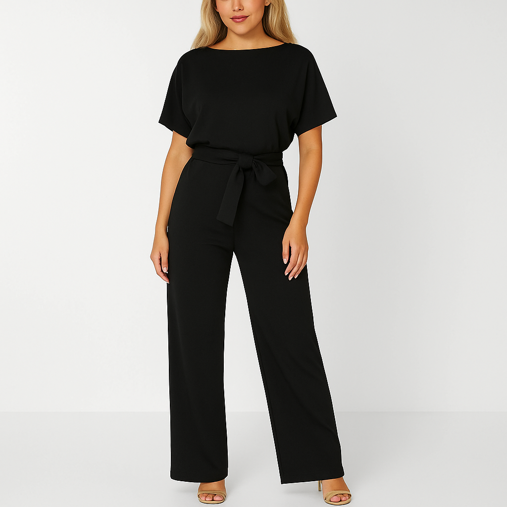 Elegant Ladies' Casual Summer Jumpsuit with Tie Waist