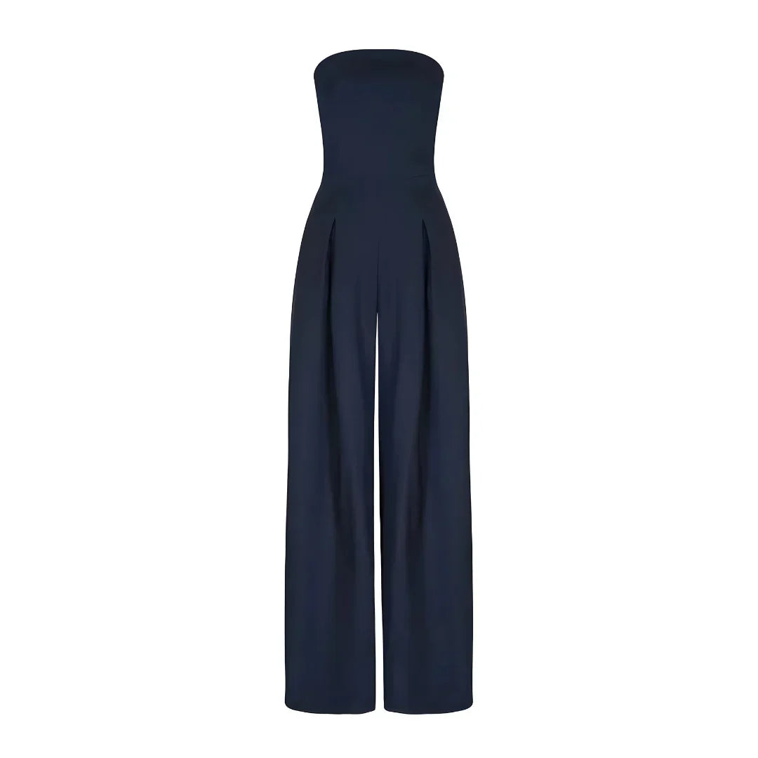 Elegant Ladies' Strapless Jumpsuit with Corset Detail