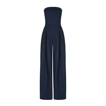 Elegant Ladies' Strapless Jumpsuit with Corset Detail