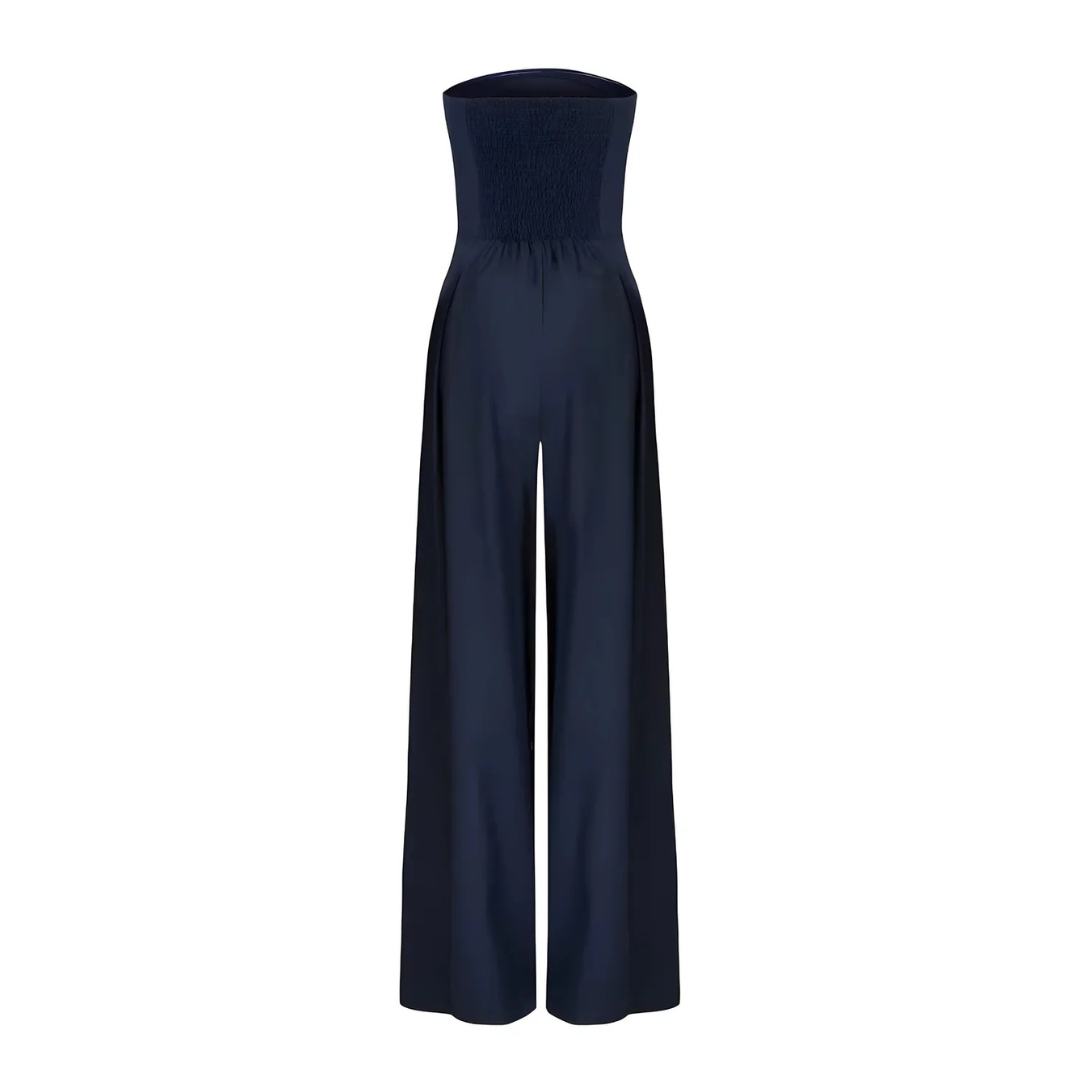 Elegant Ladies' Strapless Jumpsuit with Corset Detail