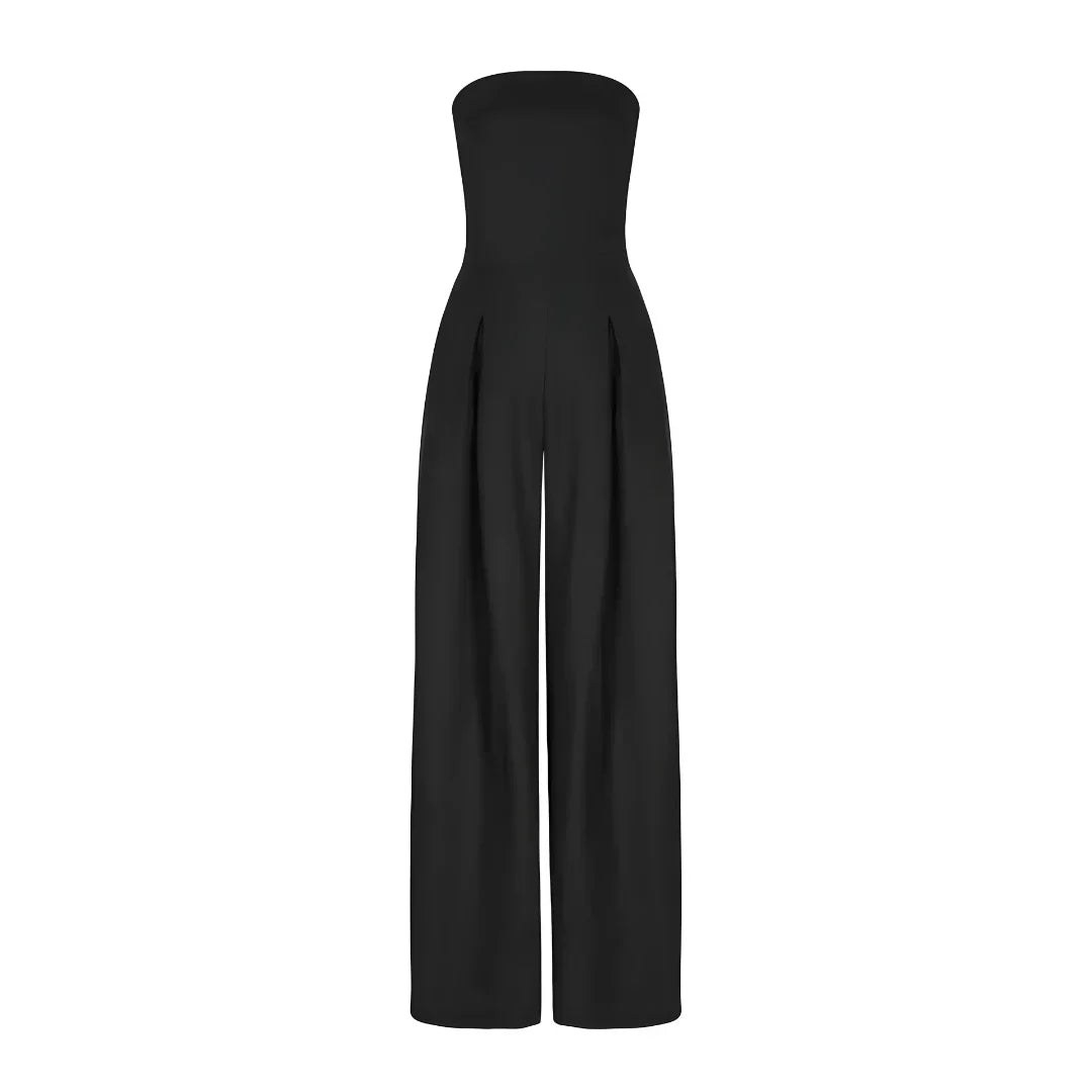 Elegant Ladies' Strapless Jumpsuit with Corset Detail
