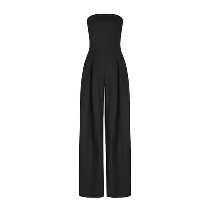Elegant Ladies' Strapless Jumpsuit with Corset Detail