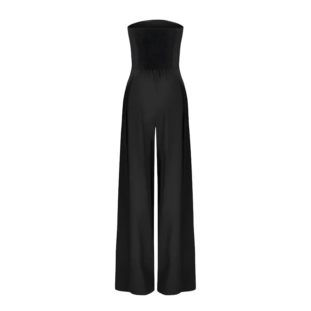 Elegant Ladies' Strapless Jumpsuit with Corset Detail