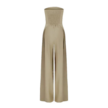 Elegant Ladies' Strapless Jumpsuit with Corset Detail