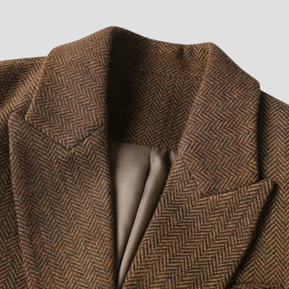 Classic Women's Tweed Jacket with Double Buttons