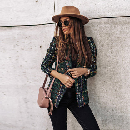 Classic Plaid Jacket for Formal Events