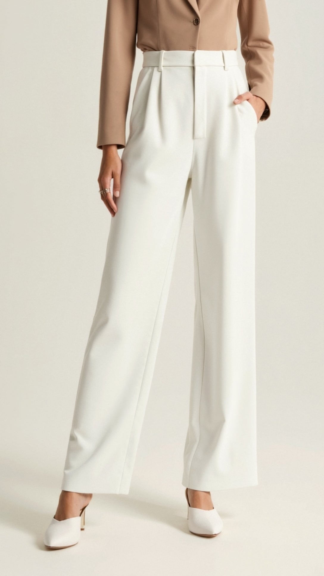 Comfortable High Waist Wide Leg Women's Trousers