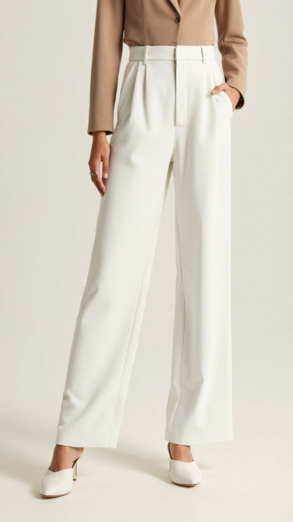 Comfortable High Waist Wide Leg Women's Trousers