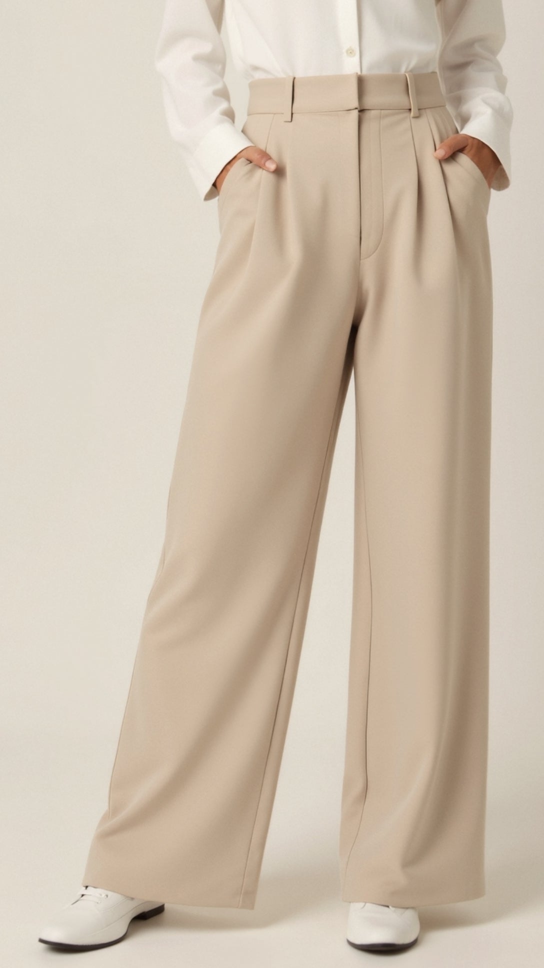 Comfortable High Waist Wide Leg Women's Trousers