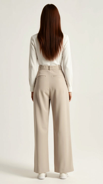 Comfortable High Waist Wide Leg Women's Trousers