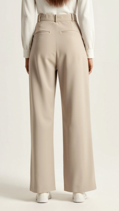 Comfortable High Waist Wide Leg Women's Trousers