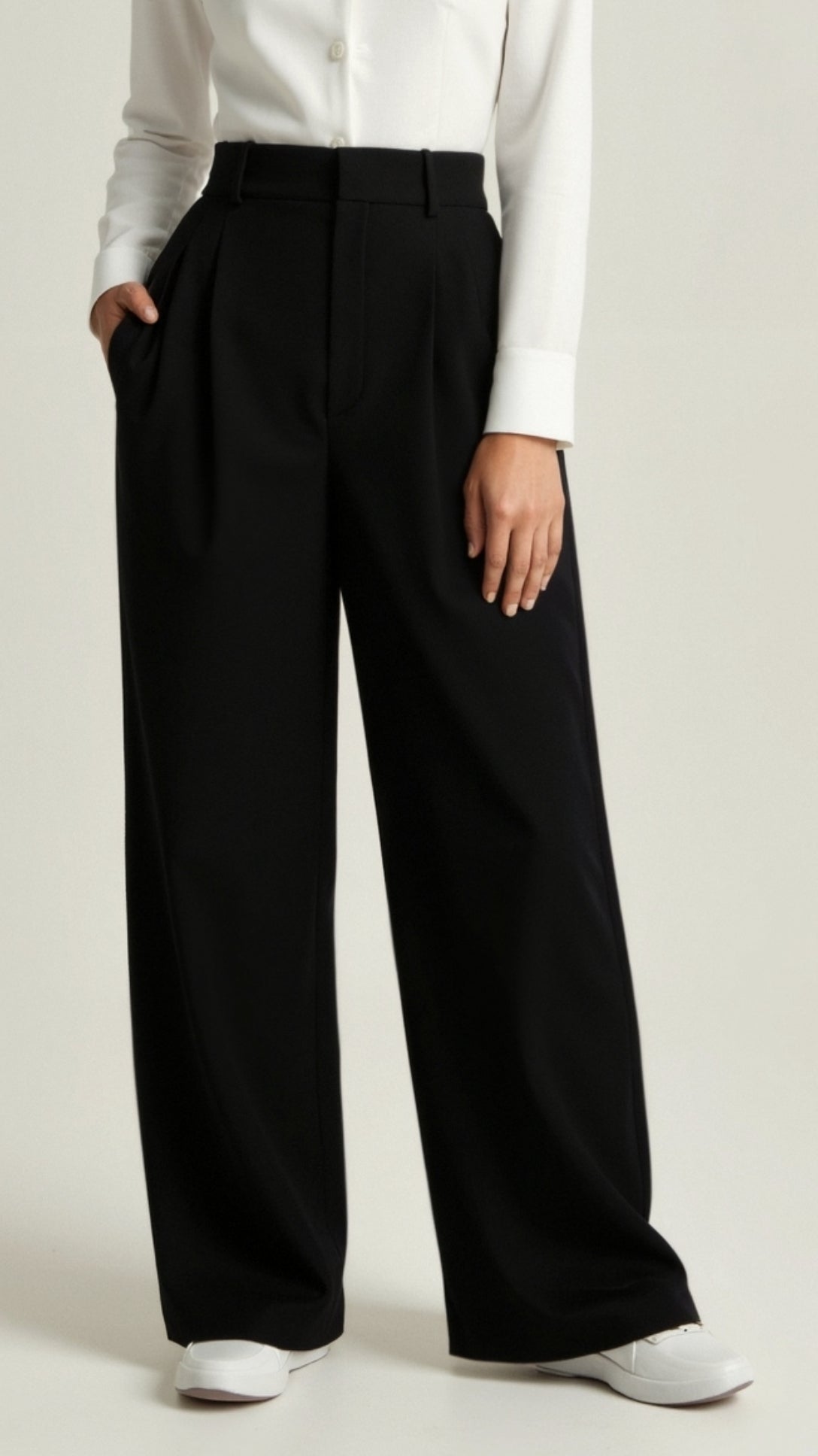 Comfortable High Waist Wide Leg Women's Trousers