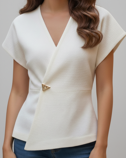Feminine Open Neck Lady Top