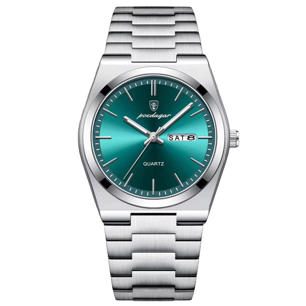 Stylish Men's Leather Watch 41mm