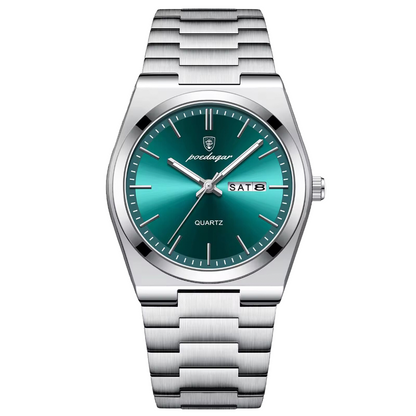 Stylish Men's Leather Watch 41mm