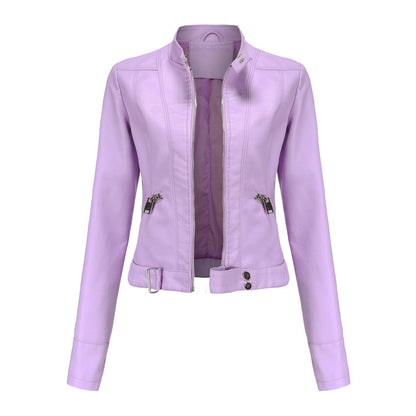 Classic Biker Leather Jacket with Zip Up Design