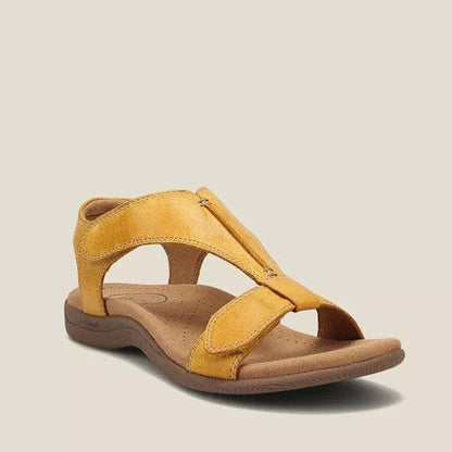 Comfortable Women's Leather Sandals with Adjustable Buckle
