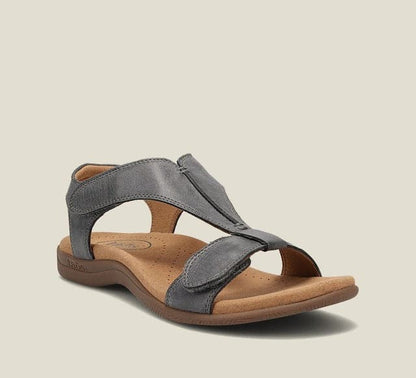 Comfortable Women's Leather Sandals with Adjustable Buckle
