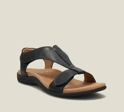 Comfortable Women's Leather Sandals with Adjustable Buckle
