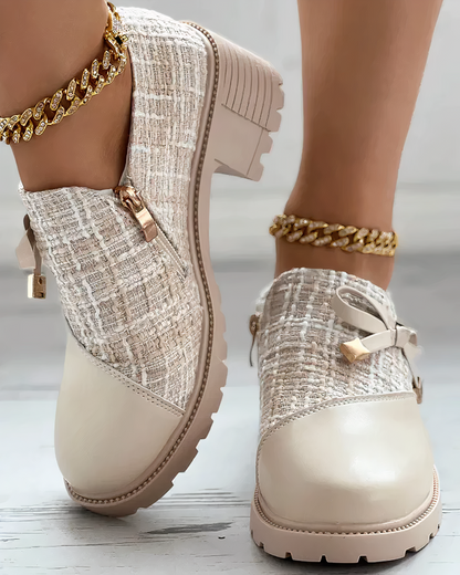 Elegant Floral Low Heel Shoes - Olytrend