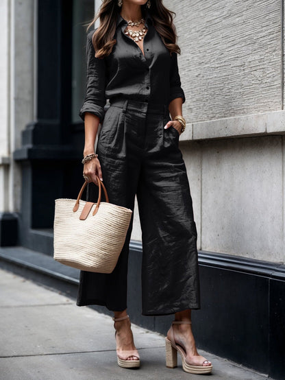 Women's Casual Pants and Top Outfit Set