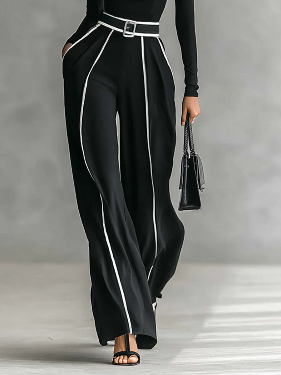 Elegant High Neck Jumpsuit with Wide Leg Pants
